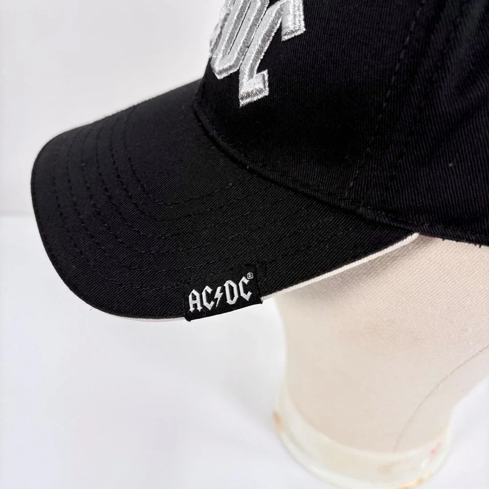 AC/DC Baseball Hat Black Embroidered Band Logo Adjustable Strapback Cap 206